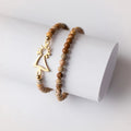 Pulsera Virgen oro jaspe marrón